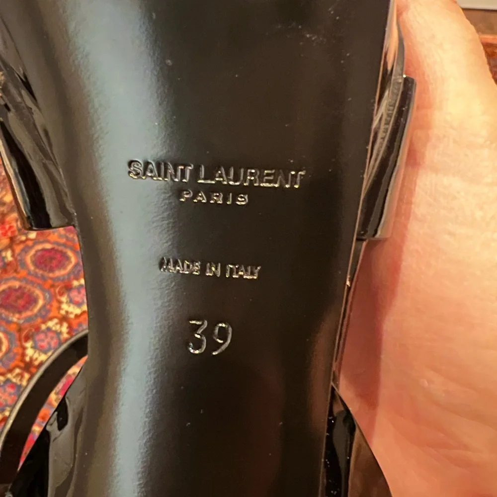 Saint Laurent Tribute Platform Sandals in Patent Leather - Picture 6 of 12